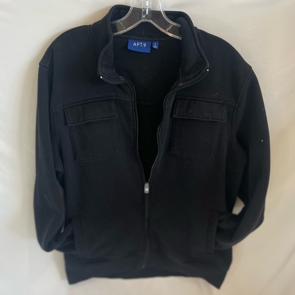 Apt 9 Men’s Black Zip Up Jacket Size L - Picture 1 of 8